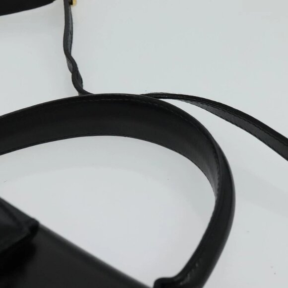 Salvatore Ferragamo Hand Bag Leather 2way Black Gold Auth BD1103 - Picture 9 of 16